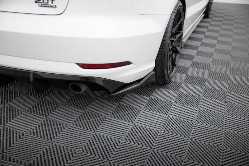 Maxton Design Diffusor Flaps V.2 für Audi A3 Limousine 8V Facelift Hochglanz schwarz