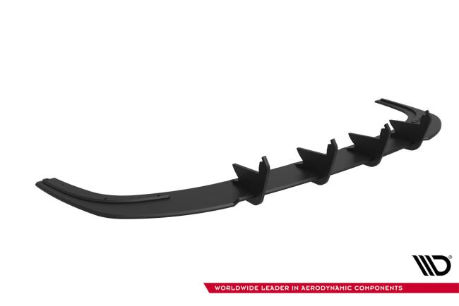 Maxton Design Street Pro Heckdiffusor für Audi A3 Limousine 8Y Schwarz mit roten Streifen