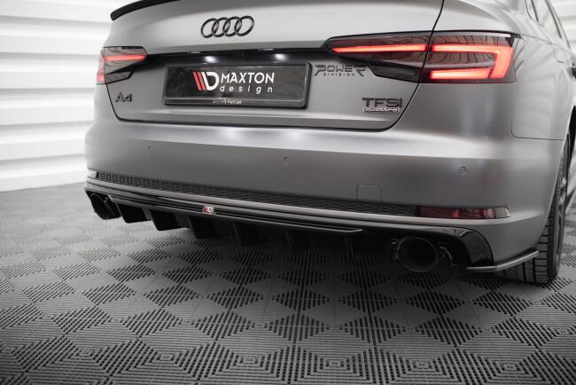 Maxton Design Heckdiffusor V.2 für Audi A4 S-line B9 Hochglanz schwarz