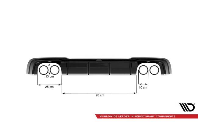Maxton Design Heckdiffusor mit Milltek Sport Auspuff für Audi RS3 Sportback 8V Facelift Poliert 4 x 100mm