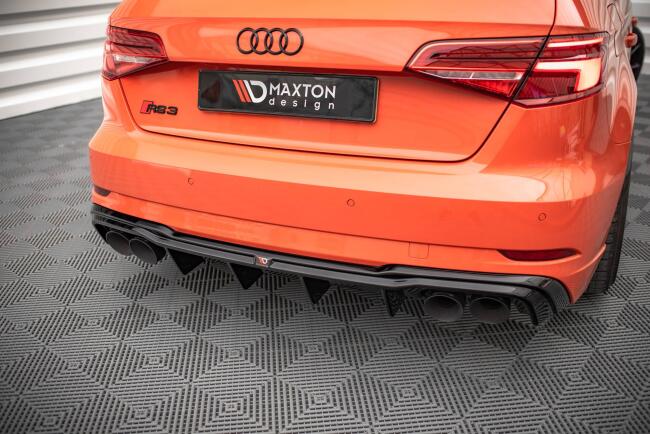 Maxton Design Heckdiffusor mit Milltek Sport Auspuff für Audi RS3 Sportback 8V Facelift Poliert 4 x 100mm