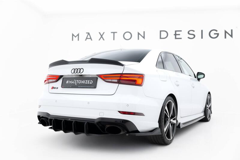 Maxton Design Street Pro Heckdiffusor V.2 für Audi RS3 Limousine 8V Facelift Schwarz