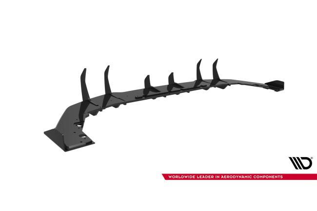 Maxton Design Street Pro Heckdiffusor für BMW 1er M-Paket F70 Schwarz-Rot mit Hochglanz Flaps