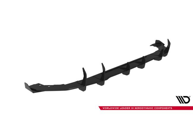 Maxton Design Street Pro Heckdiffusor für BMW 1er M-Paket F70 Rot mit schwarzen Hochglanz Flaps