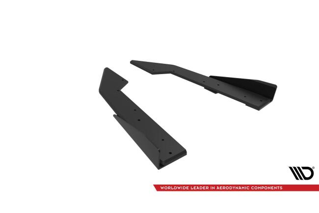 Maxton Design Street Pro Heckdiffusor für Ford Mustang GT Mk7 Schwarz matt mit Hochglanz Flaps