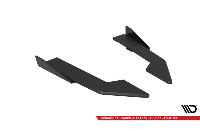 Maxton Design Street Pro Heckdiffusor für Ford Mustang GT Mk7 Rot mit schwarzen Hochglanz Flaps