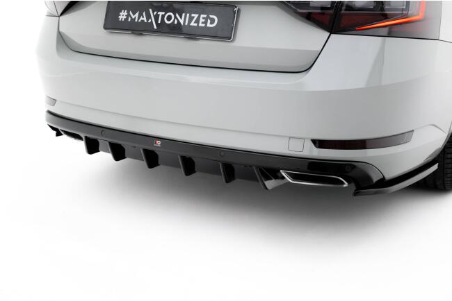 Maxton Design Heckdiffusor für Skoda Superb Liftback / Combi Mk3 Hochglanz schwarz