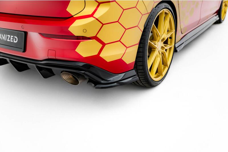 Maxton Design Diffusor Flaps V.3 für VW Golf 8 GTI Clubsport Facelift Hochglanz schwarz