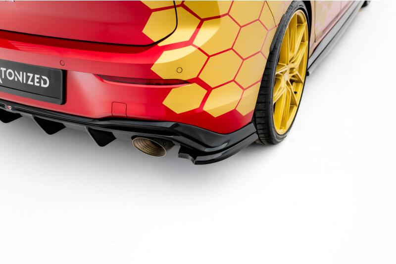 Maxton Design Diffusor Flaps V.4 für VW Golf 8 GTI Clubsport Facelift Hochglanz schwarz