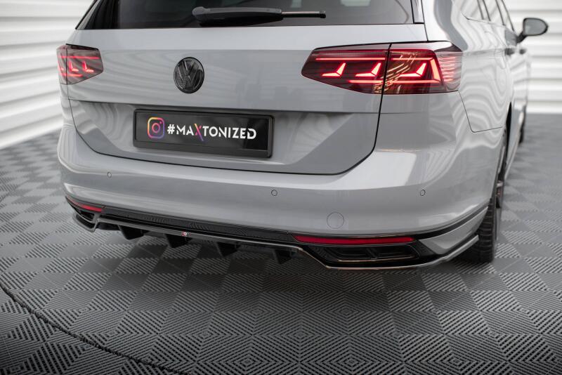 Maxton Design Heckdiffusor für VW Passat R-Line B8 Facelift Hochglanz schwarz