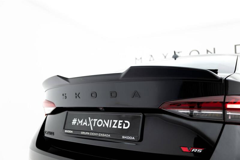 Maxton Design Heckspoiler 3D für Skoda Octavia RS / SportLine / Standard Liftback MK4 / Mk4 Facelift Hochglanz schwarz