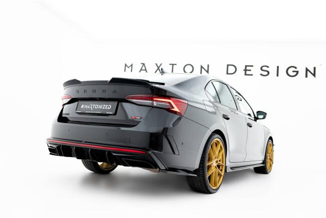 Maxton Design Heckspoiler 3D für Skoda Octavia RS / SportLine / Standard Liftback MK4 / Mk4 Facelift Hochglanz schwarz