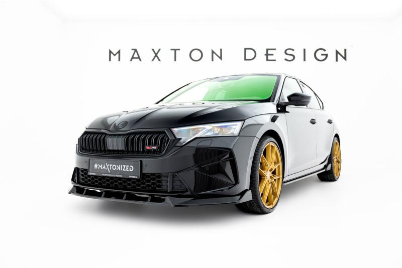Maxton Design Frontlippe V.2 für Skoda Octavia RS Liftback / Combi Mk4 Facelift Hochglanz schwarz