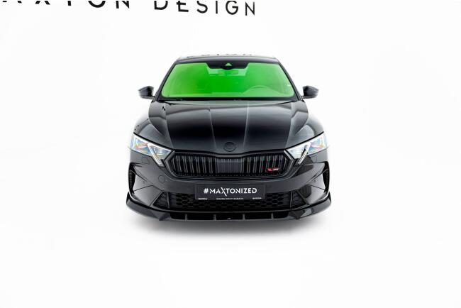 Maxton Design Frontlippe V.2 für Skoda Octavia RS Liftback / Combi Mk4 Facelift Hochglanz schwarz