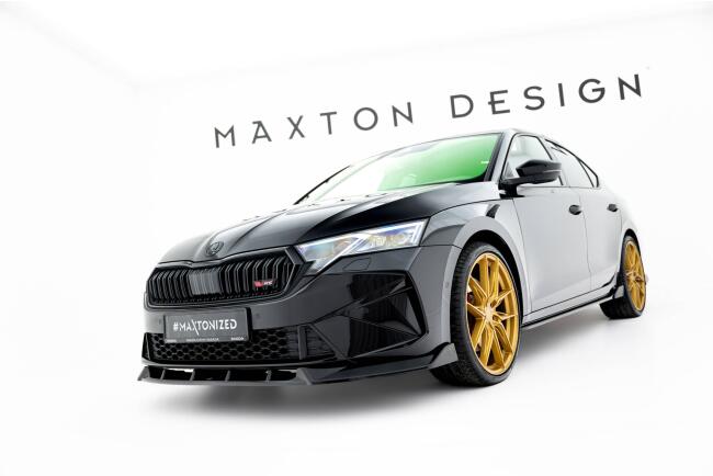 Maxton Design Frontlippe V.2 für Skoda Octavia RS Liftback / Combi Mk4 Facelift Hochglanz schwarz