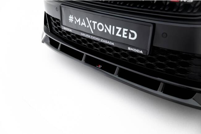 Maxton Design Frontlippe V.2 für Skoda Octavia RS Liftback / Combi Mk4 Facelift Hochglanz schwarz
