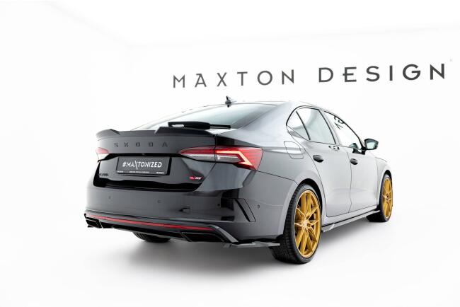 Maxton Design Diffusor Flaps V.5 für Skoda Octavia RS Liftback / Combi Mk4 / Mk4 Facelift Hochglanz schwarz