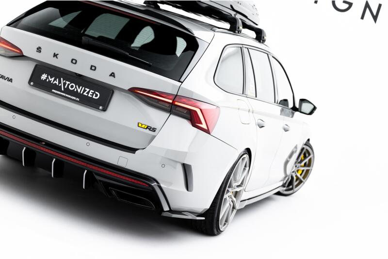 Maxton Design Diffusor Flaps V.7 für Skoda Octavia RS Liftback / Combi Mk4 / Mk4 Facelift Hochglanz schwarz