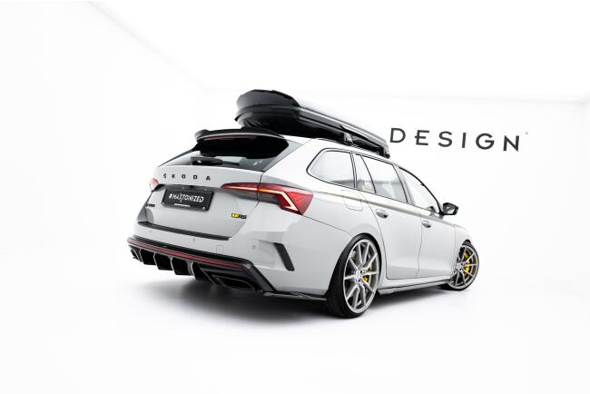 Maxton Design Diffusor Flaps V.7 für Skoda Octavia RS Liftback / Combi Mk4 / Mk4 Facelift Hochglanz schwarz