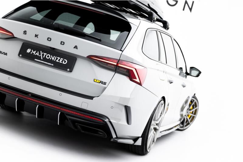 Maxton Design Diffusor Flaps V.4  für Skoda Octavia RS Liftback / Combi Mk4 / Mk4 Facelift Hochglanz schwarz