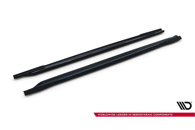 Maxton Design Seitenschweller (Paar) V.1 für Skoda Octavia RS Liftback / Combi Mk4 / Mk4 Facelift Hochglanz schwarz