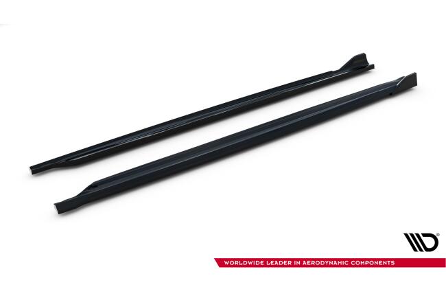 Maxton Design Seitenschweller (Paar) V.2 für Skoda Octavia RS Liftback / Combi Mk4 / Mk4 Facelift Hochglanz schwarz