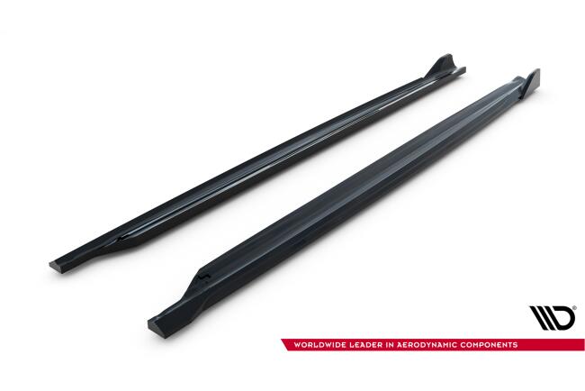Maxton Design Seitenschweller (Paar) V.2 für Skoda Octavia RS Liftback / Combi Mk4 / Mk4 Facelift Hochglanz schwarz