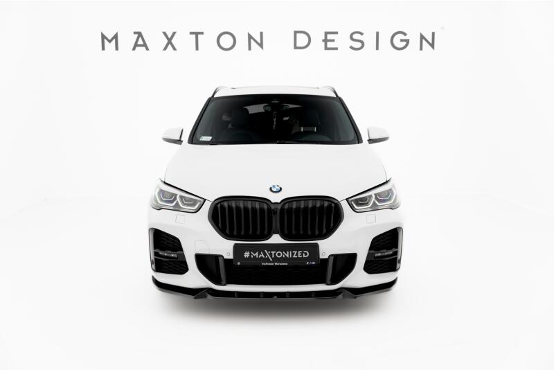 Maxton Design Frontlippe für BMW X1 M-Paket F48 Facelift Hochglanz schwarz