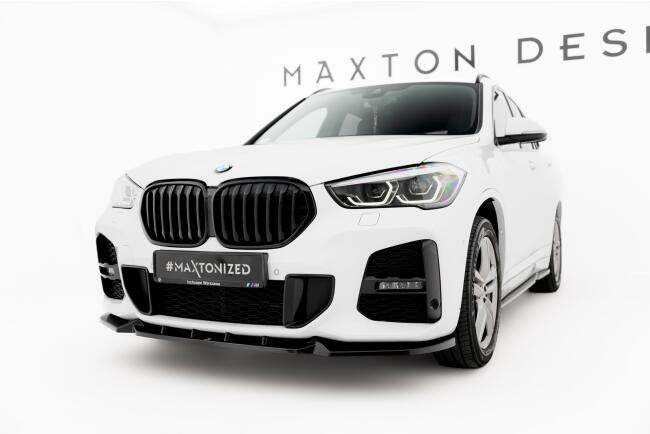 Maxton Design Frontlippe für BMW X1 M-Paket F48 Facelift Hochglanz schwarz