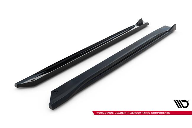 Maxton Design Seitenschweller (Paar) für Ford Tourneo Courier Mk2 Hochglanz schwarz