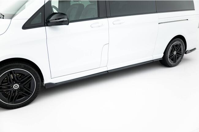 Maxton Design Seitenschweller (Paar) V.2 für Mercedes V-Klasse Extra Lang AMG-Line W447 Hochglanz schwarz