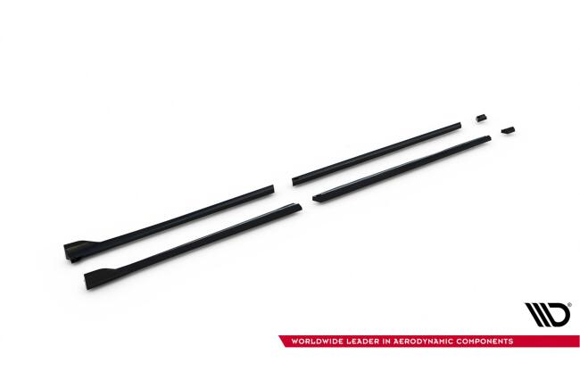 Maxton Design Seitenschweller (Paar) V.2 für Mercedes V-Klasse Extra Lang AMG-Line W447 Hochglanz schwarz