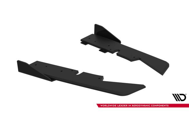 Maxton Design Street Pro Diffusor Flaps für Subaru Impreza WRX STI Mk3 Facelift Rot mit schwarzen Hochglanz Flaps