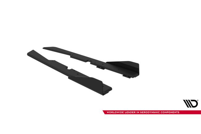 Maxton Design Street Pro Diffusor Flaps für Subaru Impreza WRX STI Mk3 Facelift Rot mit schwarzen Hochglanz Flaps