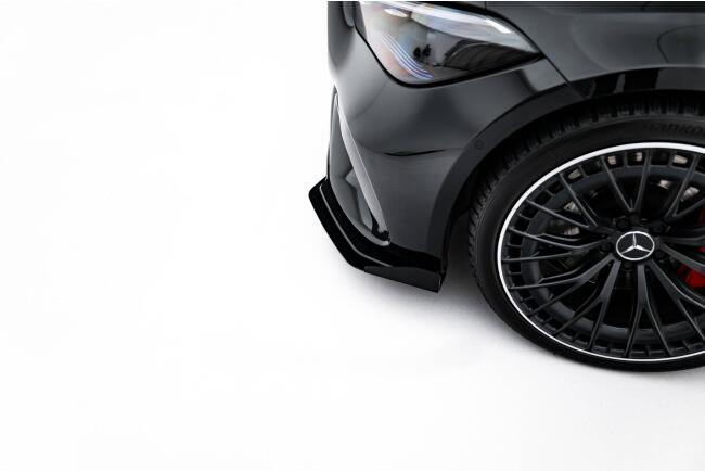 Flaps für Street Pro Frontlippe von Maxton Design für Mercedes CLE 53 C236 Hochglanz schwarz
