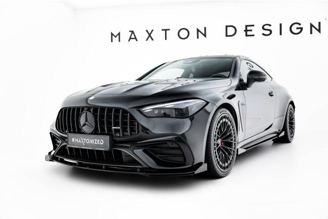 Flaps für Street Pro Frontlippe von Maxton Design für Mercedes CLE 53 C236 Hochglanz schwarz