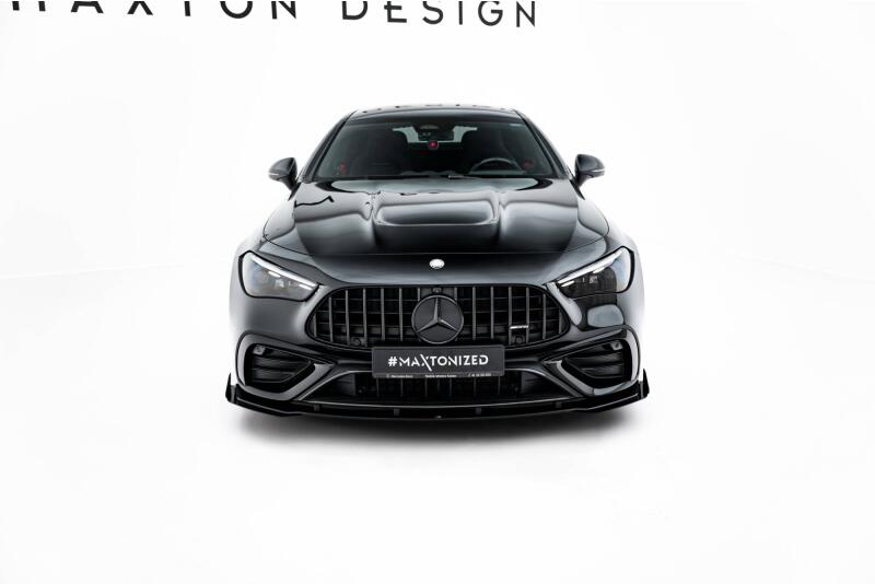 Maxton Design Street Pro Frontlippe mit Flaps für Mercedes CLE 53 C236 Schwarz mit Hochglanz Flaps