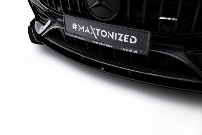 Maxton Design Street Pro Frontlippe mit Flaps für Mercedes CLE 53 C236 Schwarz mit Hochglanz Flaps