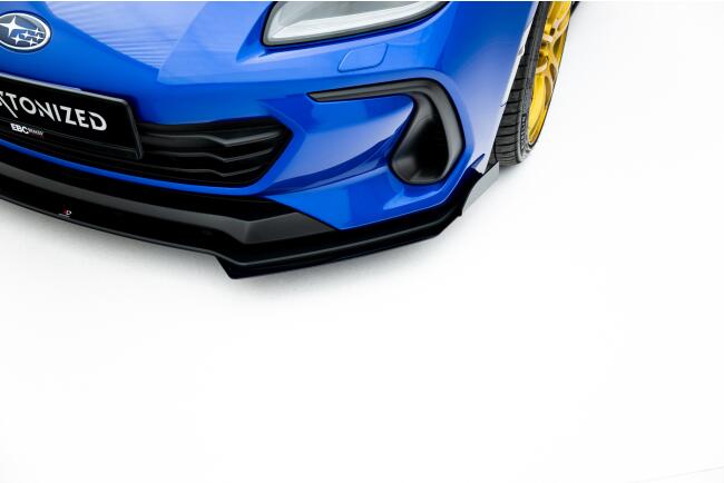 Maxton Design Street Pro Frontlippe mit Flaps für Subaru BRZ Mk2 Rot mit schwarzen Hochglanz Flaps