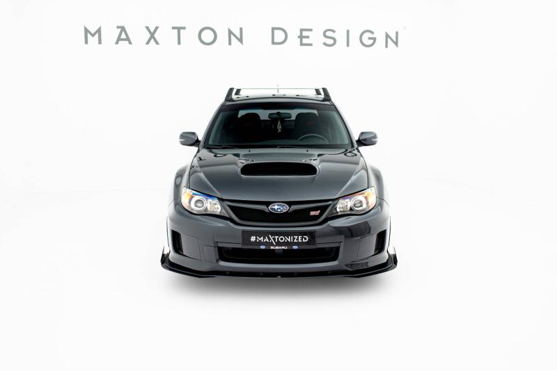 Maxton Design Street Pro Frontlippe mit Flaps für Subaru Impreza WRX STI Mk3 Facelift Schwarz mit Hochglanz Flaps