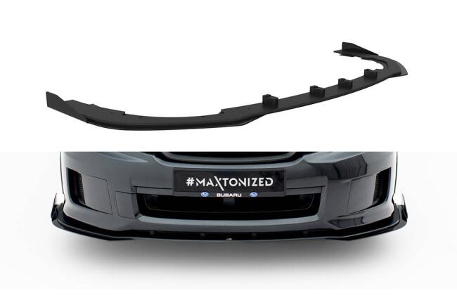 Maxton Design Street Pro Frontlippe mit Flaps für Subaru Impreza WRX STI Mk3 Facelift Schwarz mit Hochglanz Flaps
