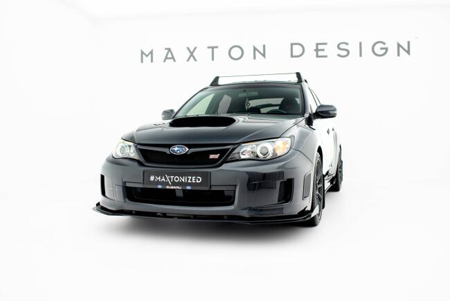 Maxton Design Street Pro Frontlippe mit Flaps für Subaru Impreza WRX STI Mk3 Facelift Schwarz mit Hochglanz Flaps