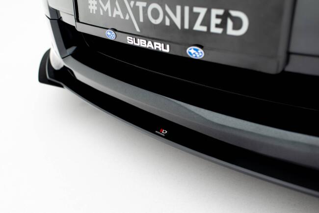 Maxton Design Street Pro Frontlippe mit Flaps für Subaru Impreza WRX STI Mk3 Facelift Schwarz mit Hochglanz Flaps