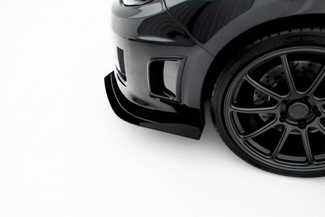 Maxton Design Street Pro Frontlippe mit Flaps für Subaru Impreza WRX STI Mk3 Facelift Schwarz mit Hochglanz Flaps