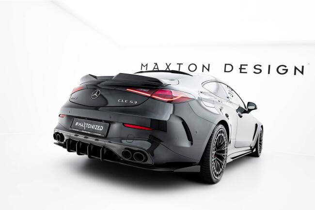 Maxton Design Street Pro Heckdiffusor für Mercedes CLE 53 C236 Schwarz mit Hochglanz Flaps