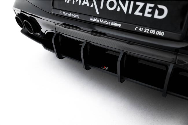 Maxton Design Street Pro Heckdiffusor für Mercedes CLE 53 C236 Schwarz mit Hochglanz Flaps