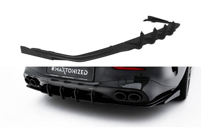 Maxton Design Street Pro Heckdiffusor für Mercedes CLE 53 C236 Rot mit schwarzen Hochglanz Flaps