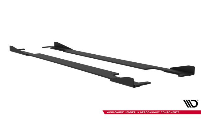 Maxton Design Street Pro Seitenschweller (Paar) mit Flaps für Subaru Impreza WRX STI Mk3 Facelift Schwarz mit Hochglanz Flaps