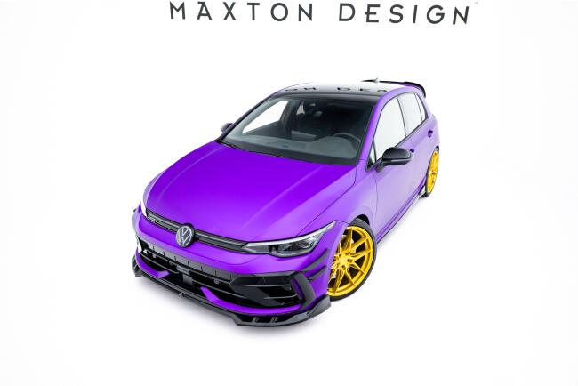 Maxton Design Frontlippe V.1 für VW Golf 8 R Facelift Hochglanz schwarz