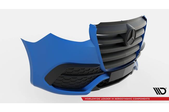 Maxton Design Frontlippe mit Flaps für Mercedes Sprinter Mk3 Hochglanz schwarz